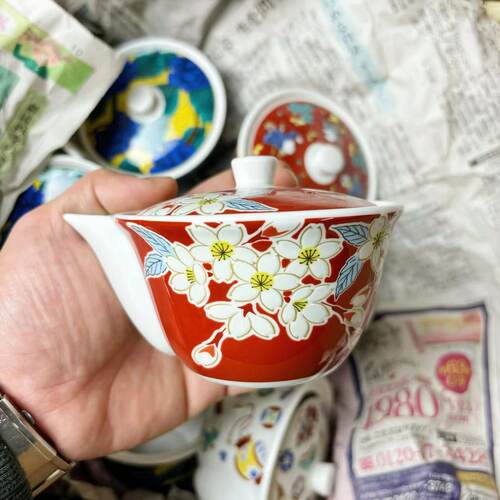 日式进口陶瓷色绘茶壶