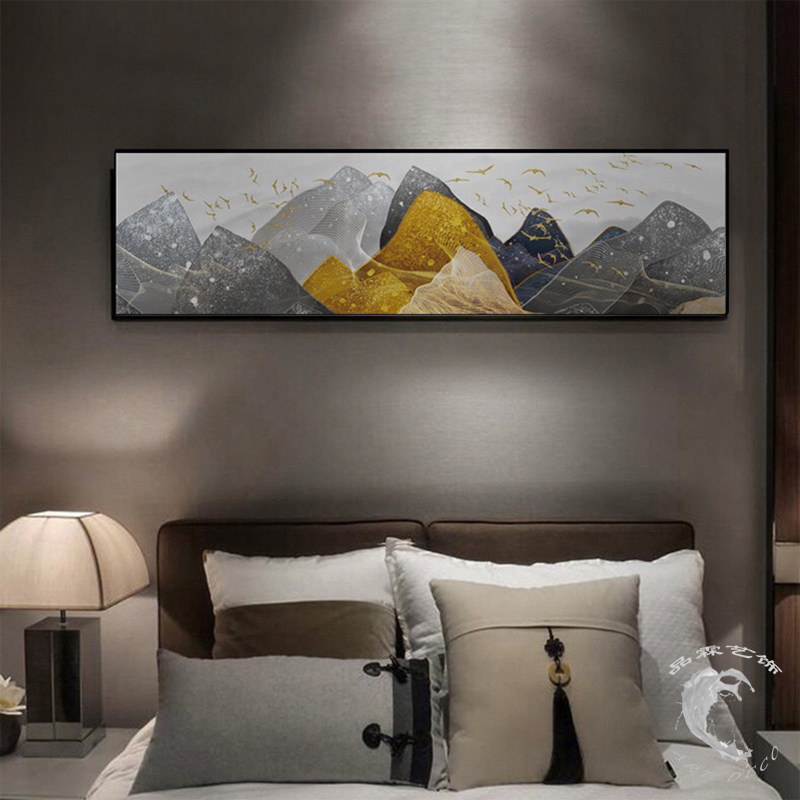 现代轻奢豪华版新中式装饰画客厅沙发背景墙卧室床头画样板房壁画