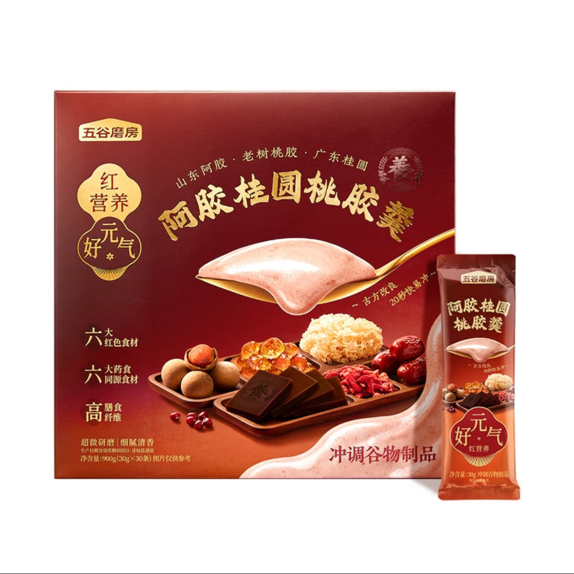 山姆代购五谷磨房阿胶桂圆桃胶羹