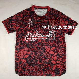 足球服球迷版 训练服 冷门巴勒斯坦迷彩红阿拉伯纹球衣短袖 2526新款