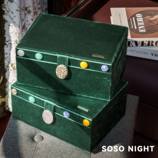 丝绒首饰盒双层大容量珠宝戒指手镯项链高级轻奢黄金饰品收纳盒