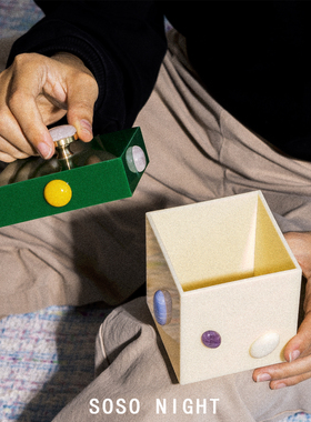 sosonight亚克力棉签撞色红球化妆棉桌面首饰收纳盒牙线盒口红盒