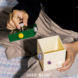 sosonight亚克力棉签撞色红球化妆棉桌面首饰收纳盒牙线盒口红盒