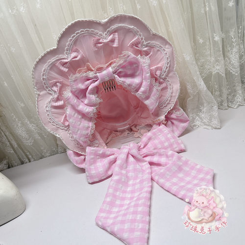 「珍珠兔」lolita手作格子花瓣bnt搭配ap八嘎开花