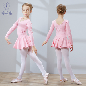 儿童舞蹈服女童练功服考级服装夏季女孩跳舞服装幼儿连体芭蕾舞裙