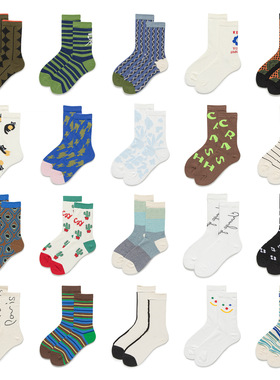 袜子女条纹秋冬韩版ins潮日系甜美可爱学院风棉质中筒袜百搭长袜