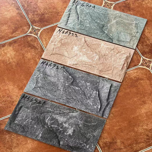 蘑菇石文化石外墙砖300X600室外庭院围墙墙砖墙裙瓷砖阳台砖防冻