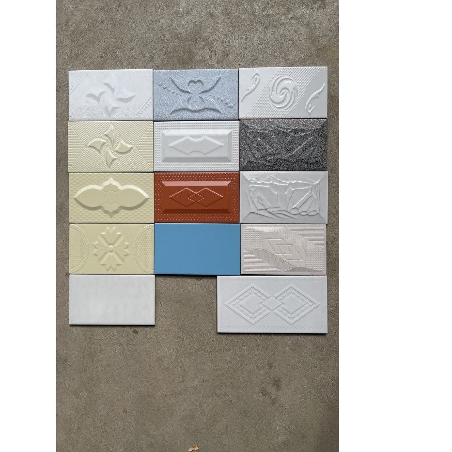 外墙瓷砖10X20cm白色双菱形风火轮农村室外工程家用小区楼房热销