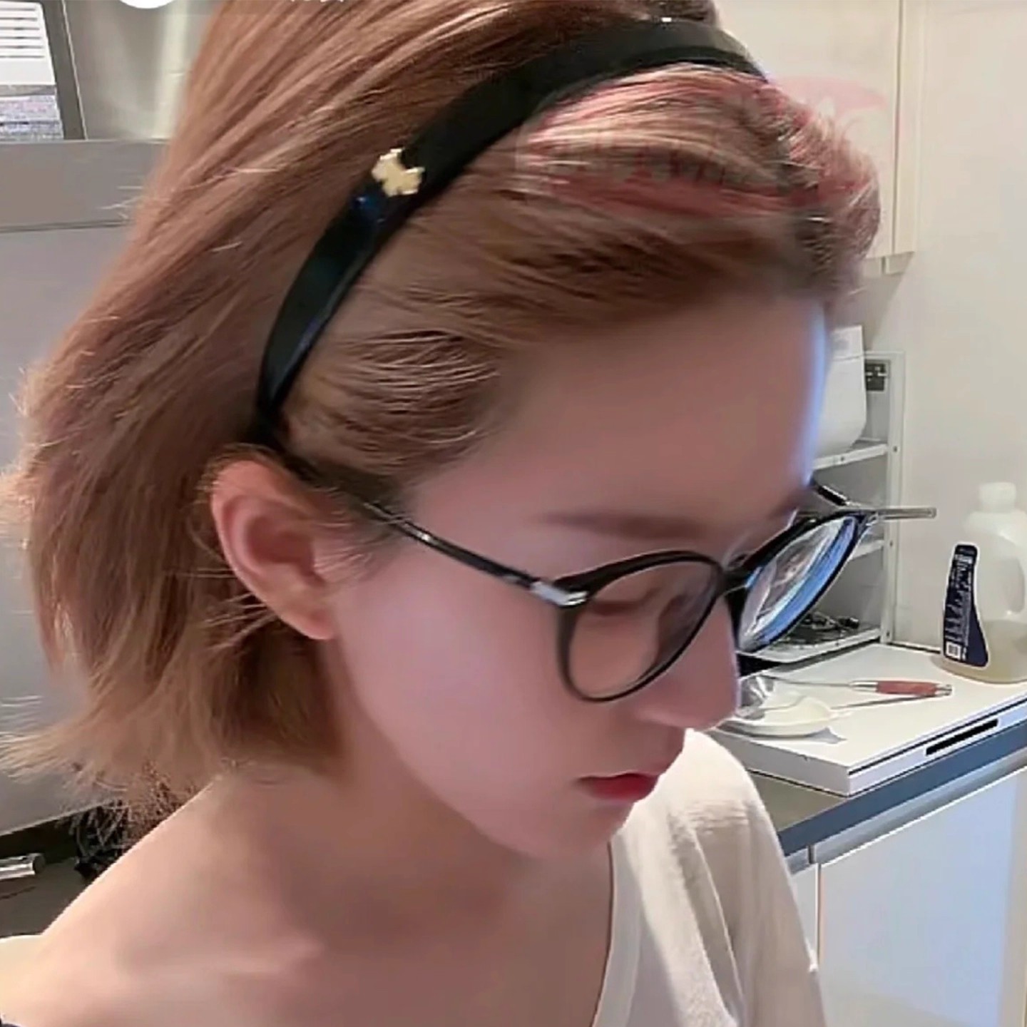 网红同款金标小狗发箍女韩版黑色