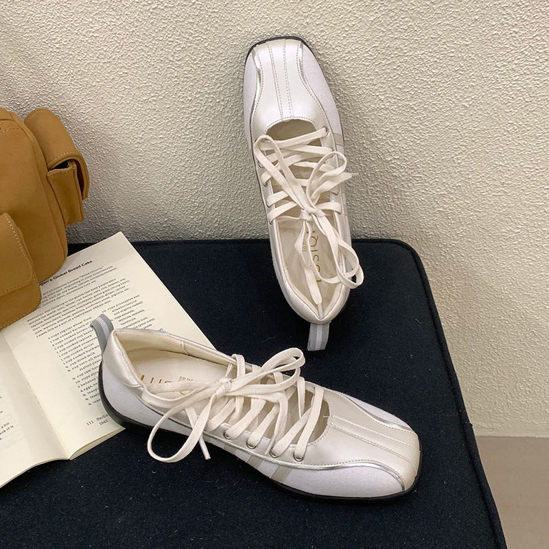 现货2026春季新款韩版绑带芭蕾鞋女方头平底玛丽珍小众单鞋女复古