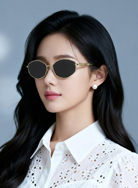 2026新款金属太阳镜高级感女士欧美复古多边形切边简约墨镜