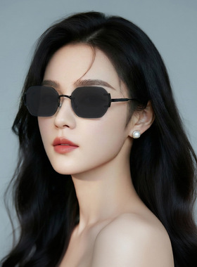 2026新款无框太阳镜高级感女士欧美复古多边形切边简约墨镜