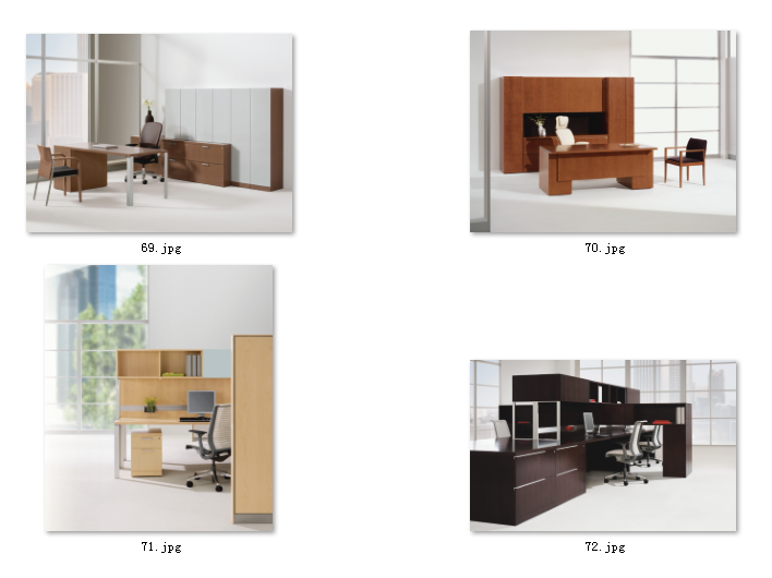 170-办公桌椅办公家具单人桌班台高清图片画册设计印刷办公素材图