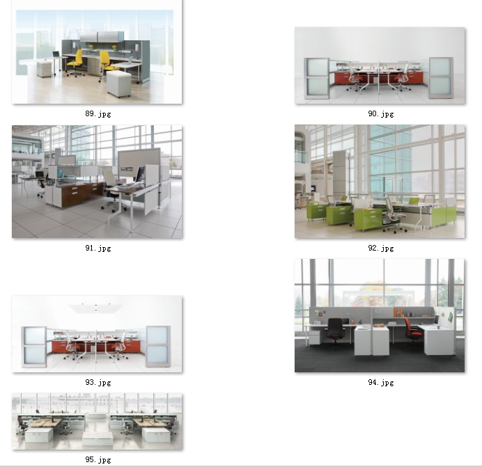 173-办公桌椅图片办公组合家具高清图片画册设计印刷办公素材图片