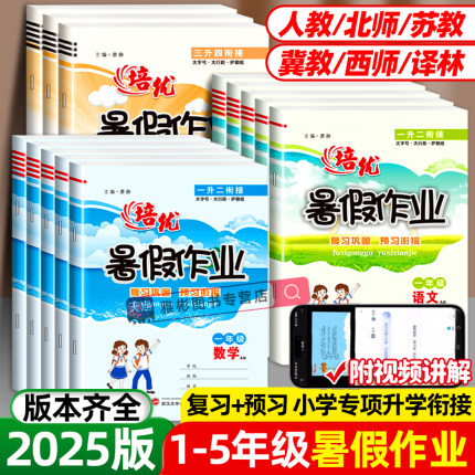 2025新暑假作业语文数学英语人教版北师苏教冀教版暑假作业衔接训练预复习一升二升三升四升五升六上下册课本同步练习册暑假一本通