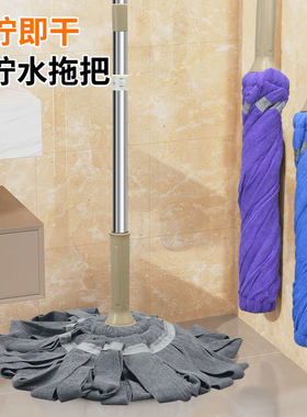 自拧水免手洗拖把家用吸水全新毛巾布干湿两用瓷砖木地板旋转墩布