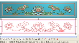 莲花抽屉 抽斗精雕图浮雕雕刻图灰度图抽板 拉手 扣手 荷花围板