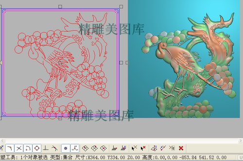 檀雕松树鹤精雕图松鹤门板精品仙鹤电脑雕刻图顶箱花鸟灰度浮雕图