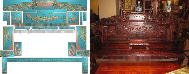 宝马沙发精雕图浮雕雕刻图马到成功宝座整套精品八骏图 如意套图