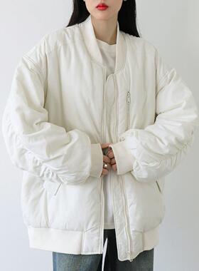 CHICVEN街头运动休闲宽松面包服棒球夹克棉服外套2024冬女