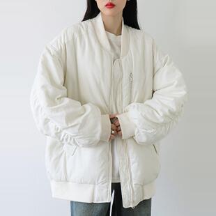 CHICVEN街头运动休闲宽松面包服棒球夹克棉服外套2024冬女