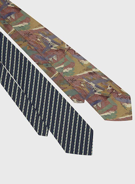 CHICCOAT 2024新品潮搭B备单品学院风条纹绝美印花领带