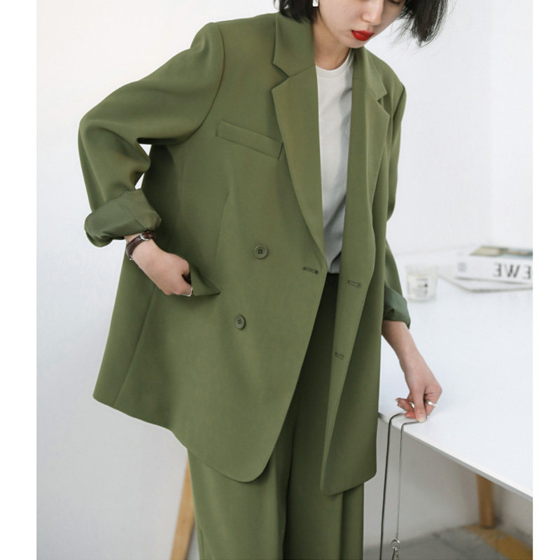 黑色休闲小西装外套女2023秋新款简约设计感小众宽松黑色小西服