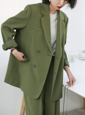 黑色休闲小西装外套女2023秋新款简约设计感小众宽松黑色小西服