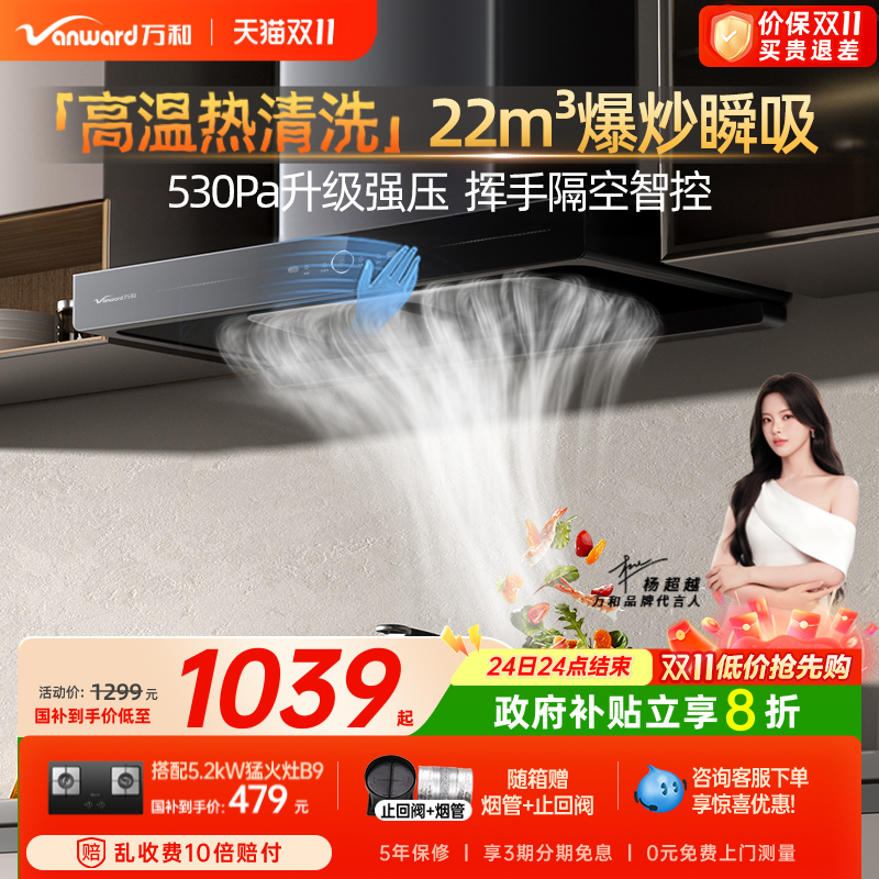 21吸力欧式挥手控烟机