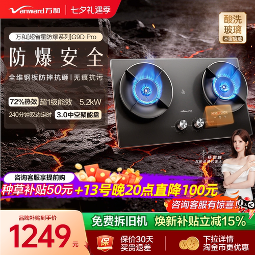 [焕新补贴]万和防爆定时燃气灶煤气灶家用双灶天然气酸洗G9D Pro