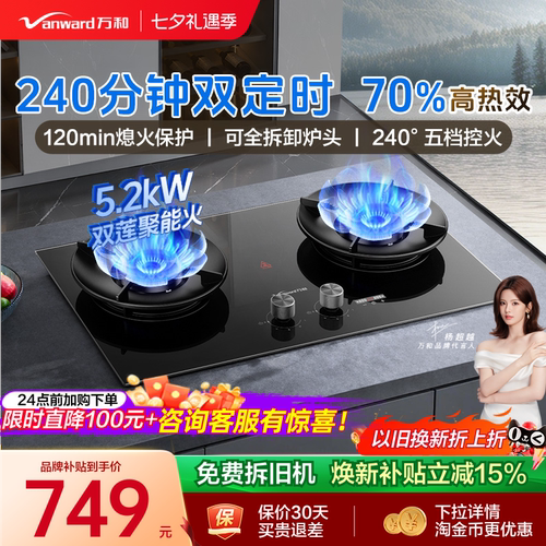 万和240min长双定时70%高热效灶