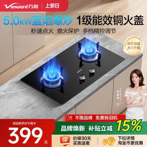 [品牌补贴]万和梅赛思燃气灶煤气家用双灶天然气液化气台嵌灶具X1