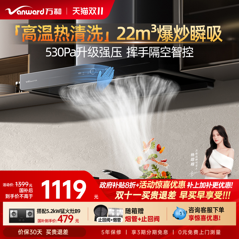 21吸力欧式挥手控烟机