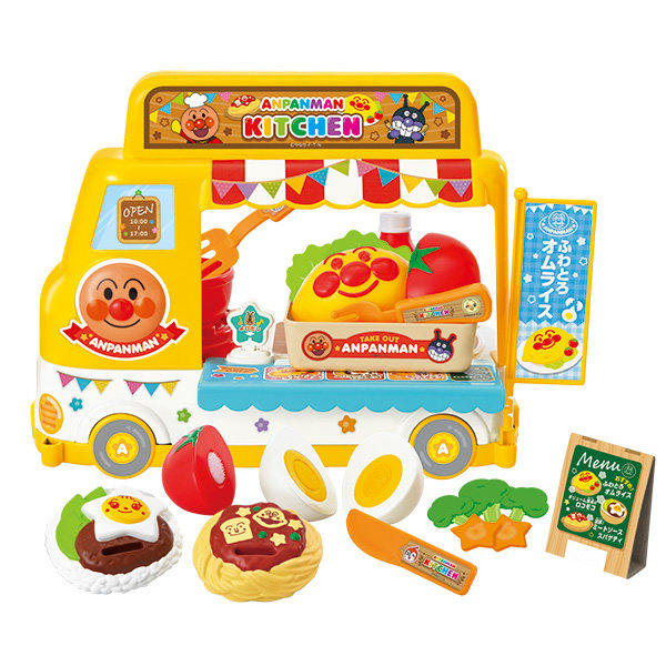 现货新品日本面包超人快餐车过家家玩具儿童仿真厨房煮饭做饭玩具