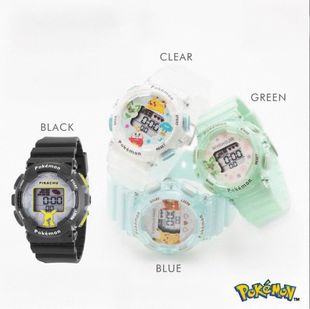 现货日本进口pokemon口袋妖怪宝可梦皮卡丘联名电子手表儿童学生