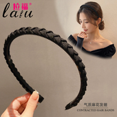 高颅顶发箍女款 压发卡头饰 黑色头箍洗脸专用防滑碎发发带2026新款