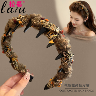 秋冬毛线发箍女款 高颅顶洗脸头箍日常外戴发带压发卡头饰 2025新款