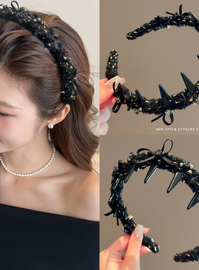 黑色发箍女款2025新款高颅顶洗脸头箍专用发带压发卡秋冬发捆头饰