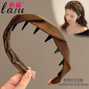 高颅顶发箍女款 秋冬洗脸专用头箍带齿压发卡成人发捆头饰 2025新款