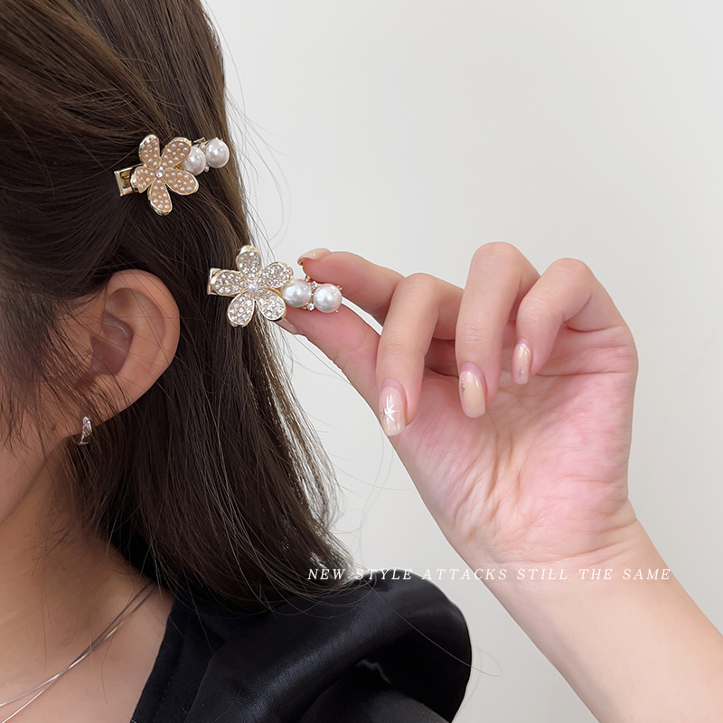 珍珠发夹网红侧边刘海边夹