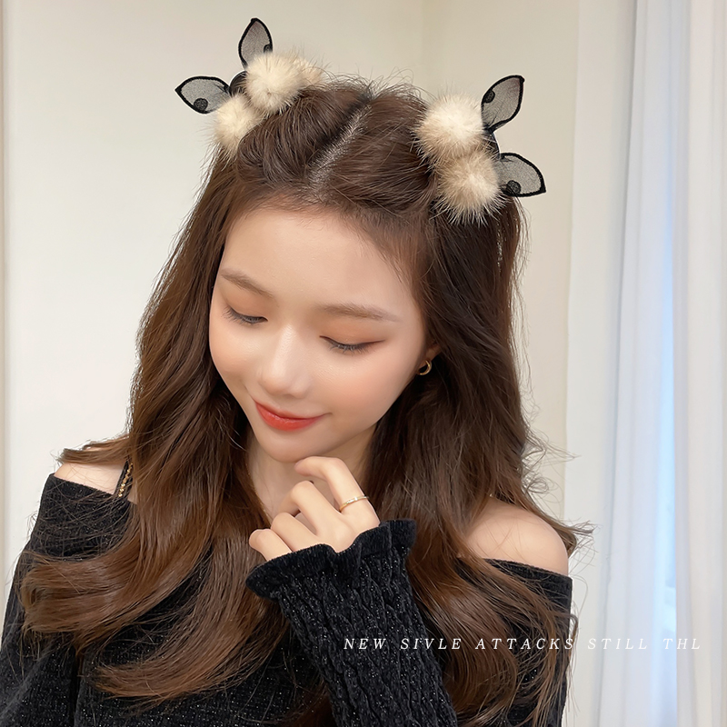 秋冬发夹毛绒刘海夹子抓夹可爱
