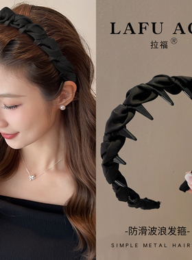 高颅顶黑色发箍女款2025新款日常外戴洗脸头箍秋冬发带压发卡头饰