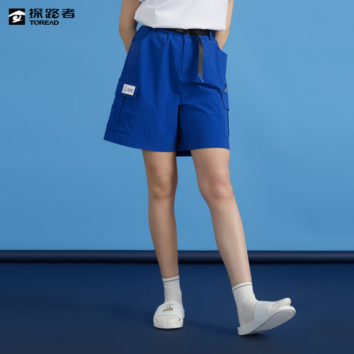 探路者联名旅行裤户外干爽舒适女式短裤户外休闲裤TAMK82657