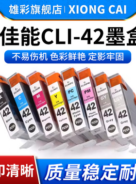 雄彩适用佳能 PRO-100墨盒CANON PRO-100打印机8色彩色喷墨打印机墨盒CLI-42BK C pro100墨水盒 PRO100油墨盒