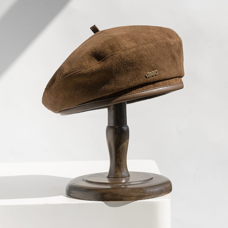 疯帽子精致包边时髦复古贝雷帽