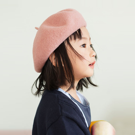 亲子款经典100%羊毛贝雷帽