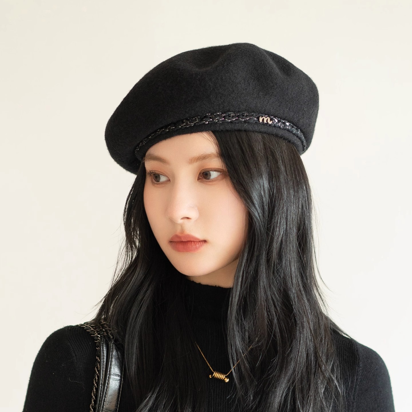 疯帽子小香风羊毛贝雷帽显脸小