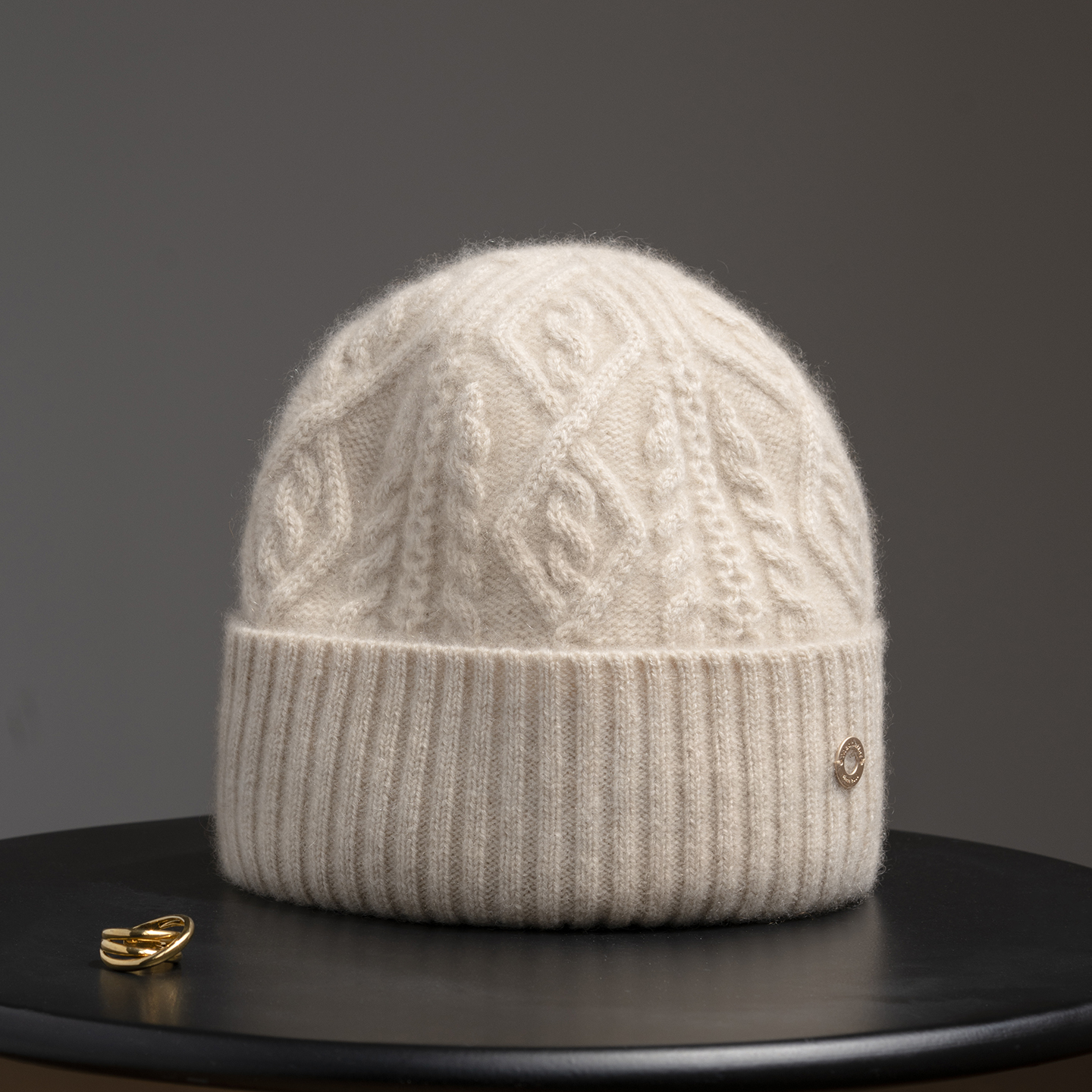 疯帽子阿拉善纯山羊绒毛线帽