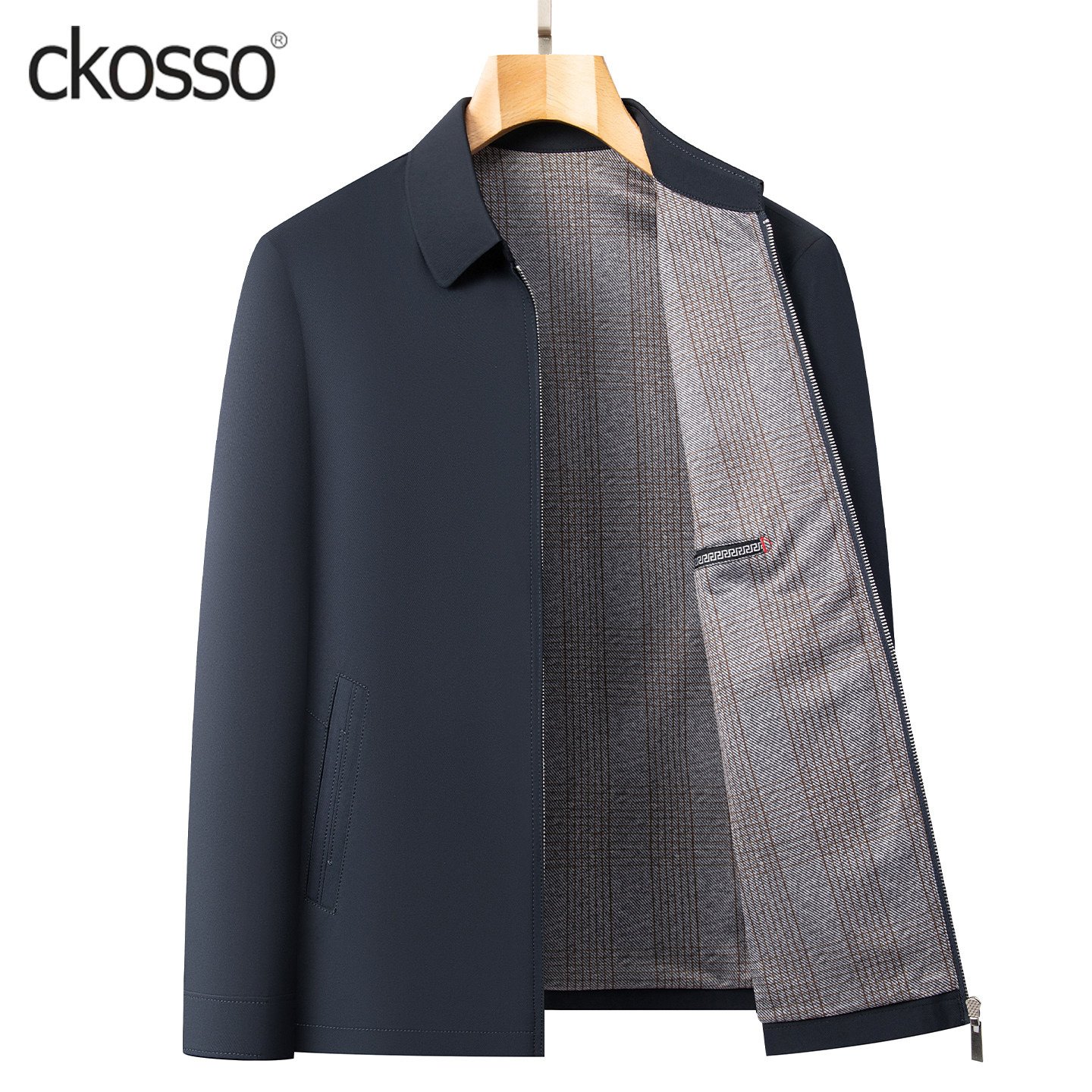 行政公务夹克男士短款翻领拉链加大码中年2025年新款高端休闲外套