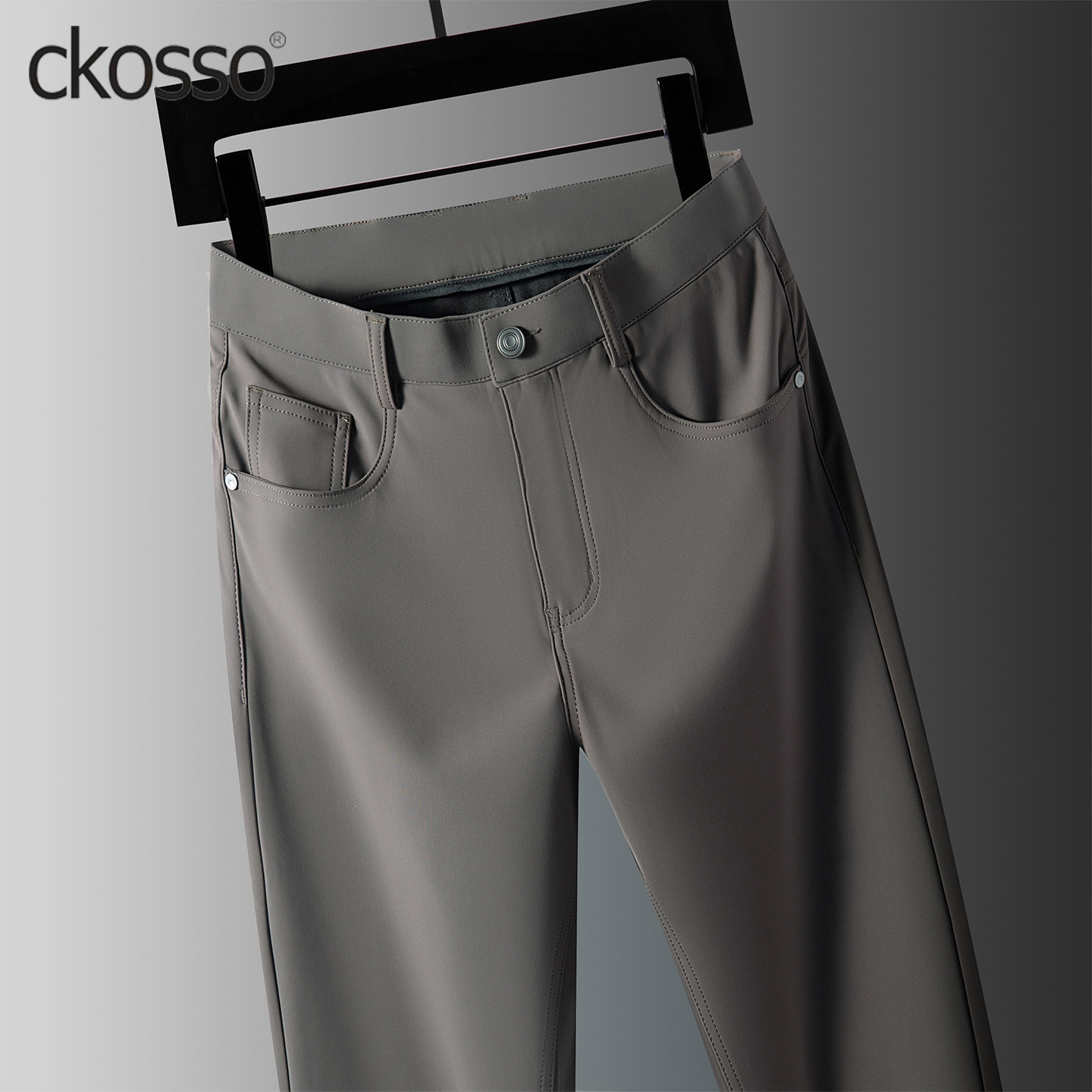 专柜同款四面弹休闲西裤男款抗皱免烫直筒长裤子2026春季中厚男裤